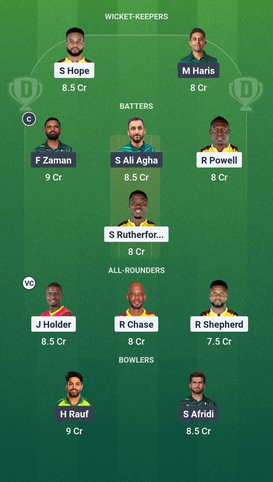 WI vs PAK Dream11